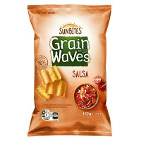 【超市货需要采购一周左右】Bluebird Grainwaves Corn Snacks Salsa 蓝鸟浪型番茄味玉米片 110g